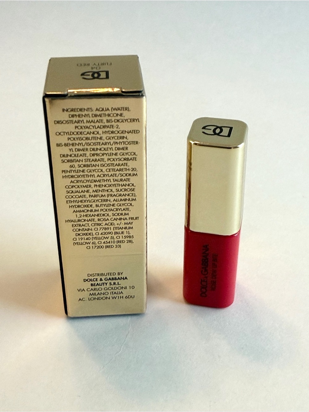 Dolce & Gabbana Rose Dew Lip Bite 24H Hydrating Glossy Lip Tint in Flirty Red - Picture 4 of 6